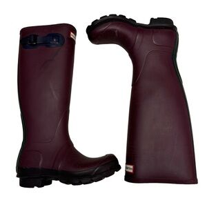 Hunter Boots Wellies Burgundy Maroon Brown Sz US 5F